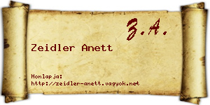 Zeidler Anett névjegykártya